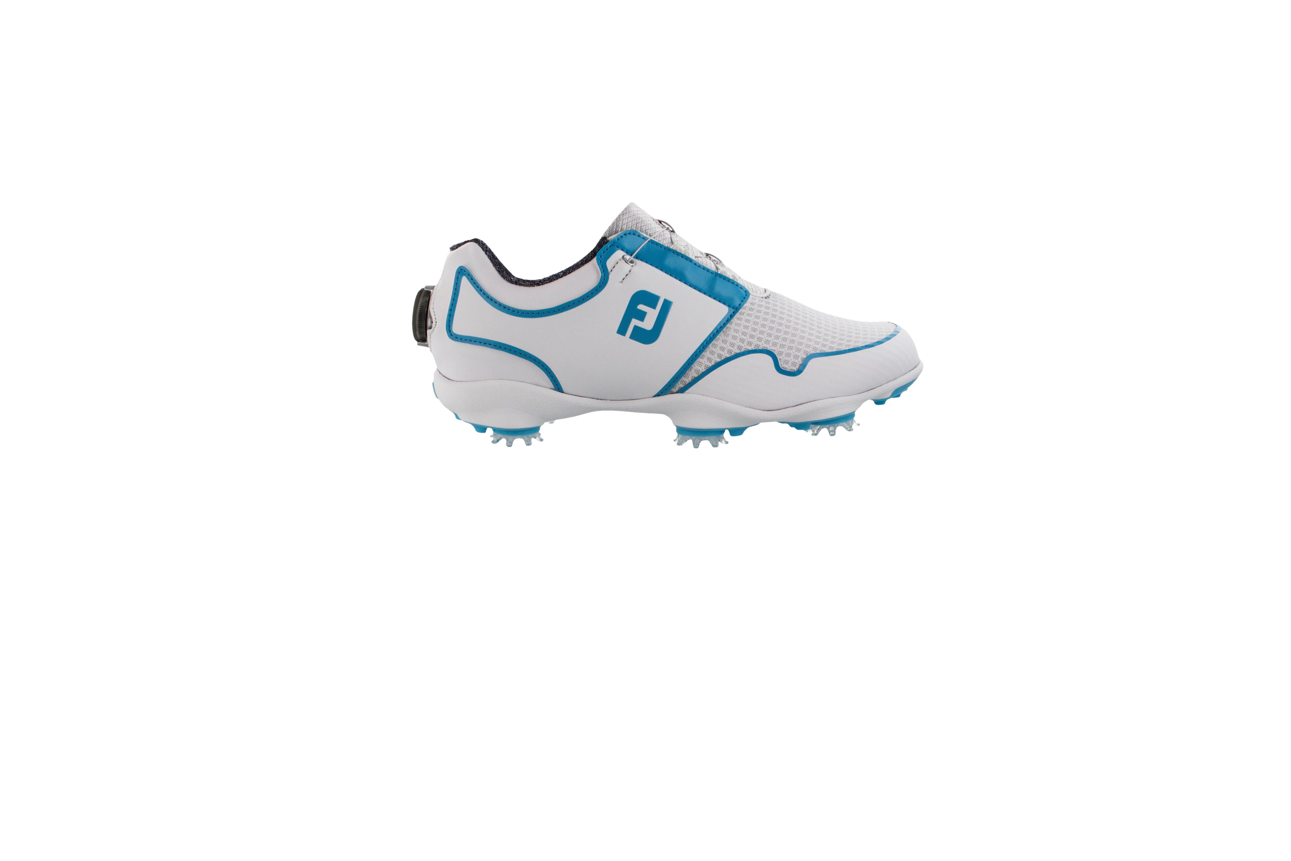 Women s Sport Boa TF Spiked Golf Shoe WHITE BLUE FOOTJOY